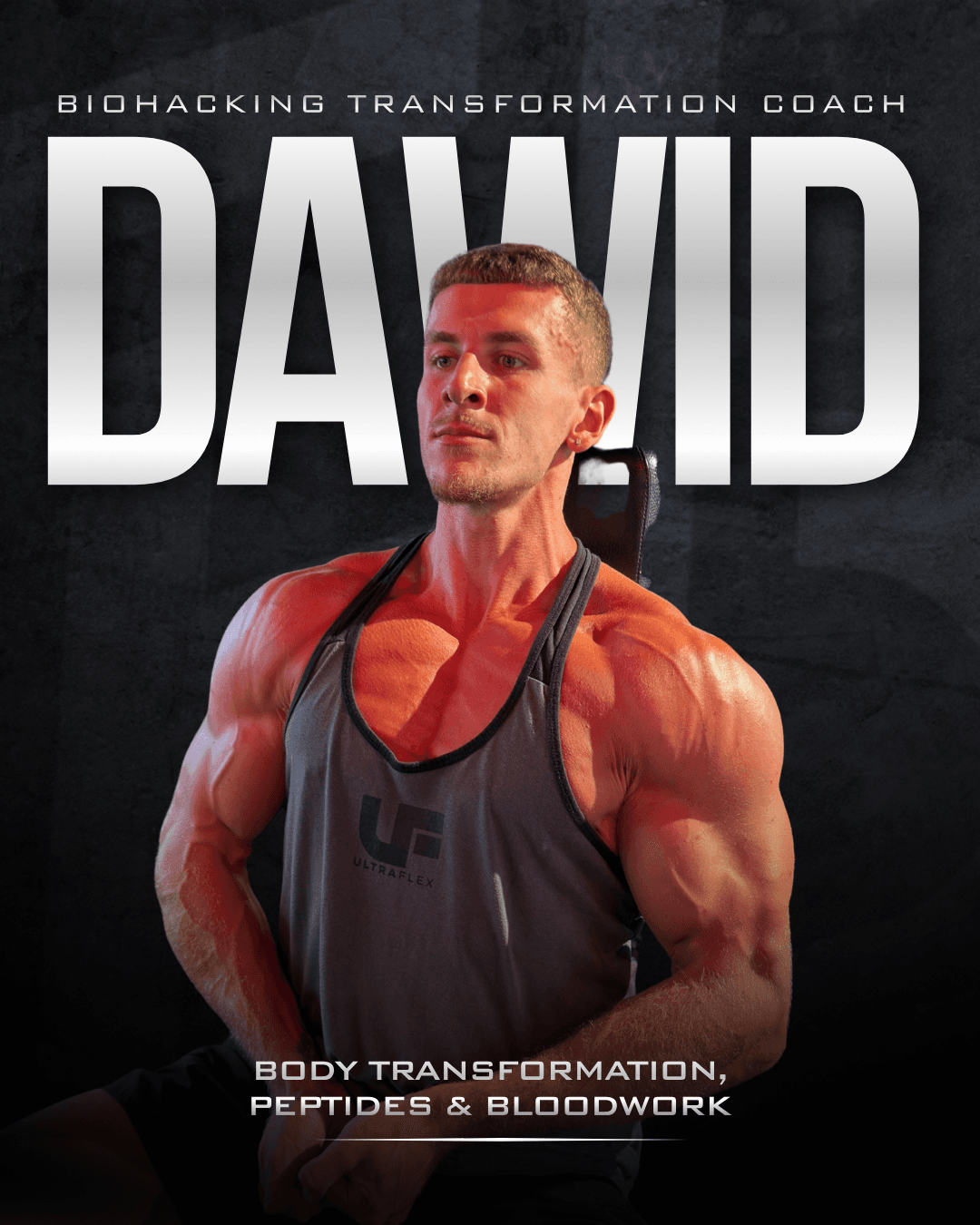 Dawid. Biohacking Transformation Coach. Body transformation, peptides & bloodwork