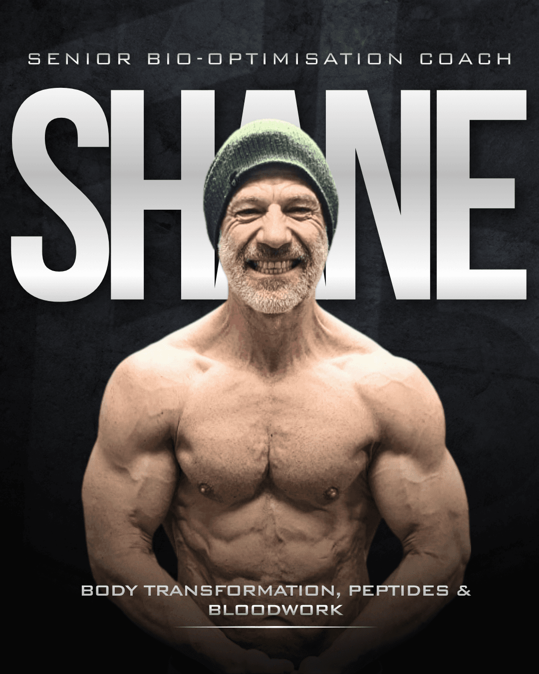 Shane. Senior Bio-Optimisation Coach. Body transformation, peptides & bloodwork